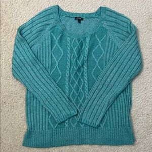 Apt. 9 Women's Aqua Cable Knit Sweater